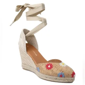 💥 Andre Assous Ensley Embroidered Espadrille Wedge Sandals