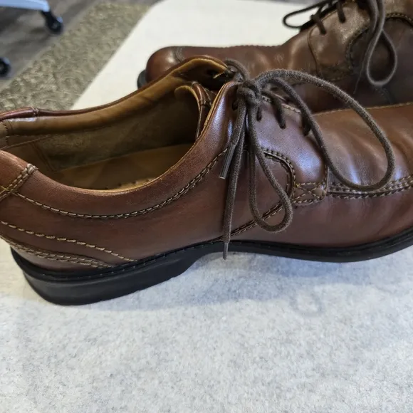 🐢 Clarks Coulson Leather Oxfords Mens Size 11.5 Walking Loafers. Brown