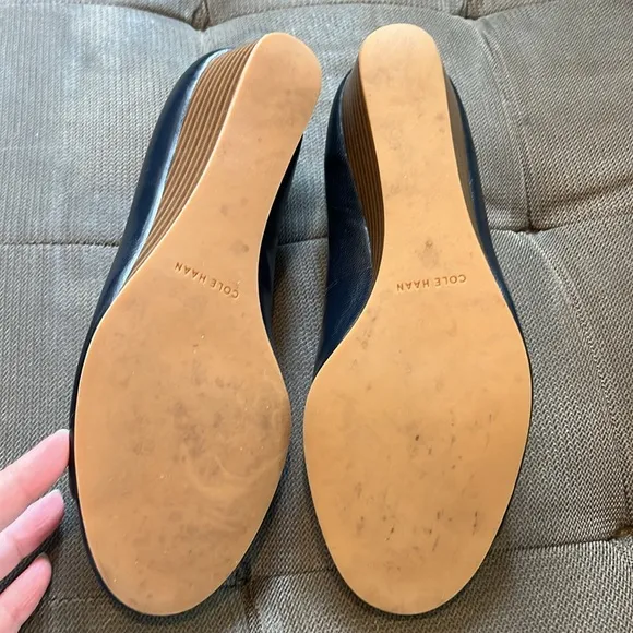 🇪🇸 Cole Haan Wedge stacked heel heel peek hole toe 5