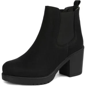 ✨ Dream Pairs Ankle Boots Women Black Suede High Chunky Heel Chelsea Fall Boots