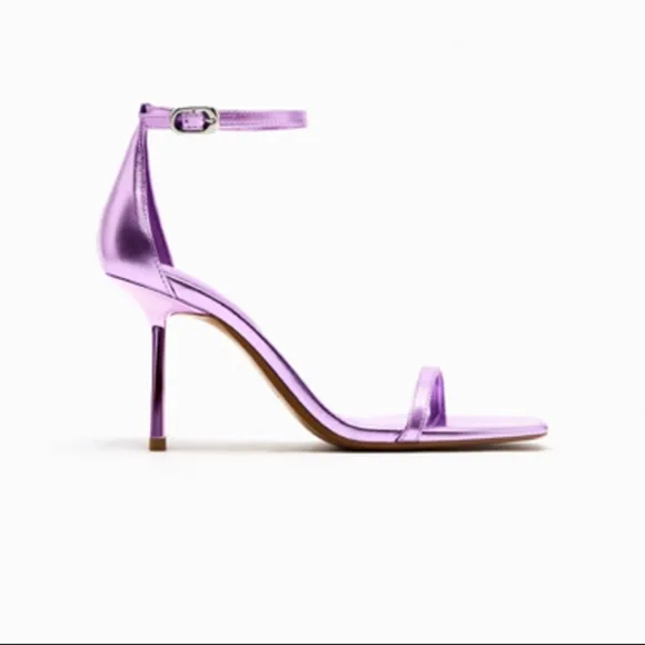 💜 HEELED METALLIC SANDALS