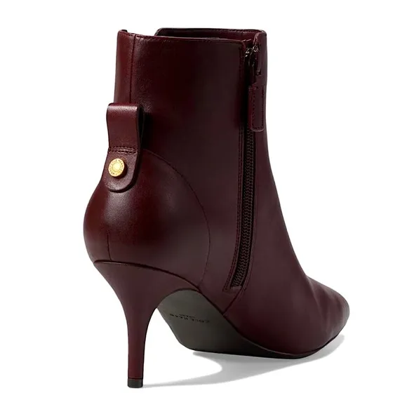 😍 NIB New Cole Haan Go To Park Bloodstone Leather Heeled Ankle Boots Bootie 5.5