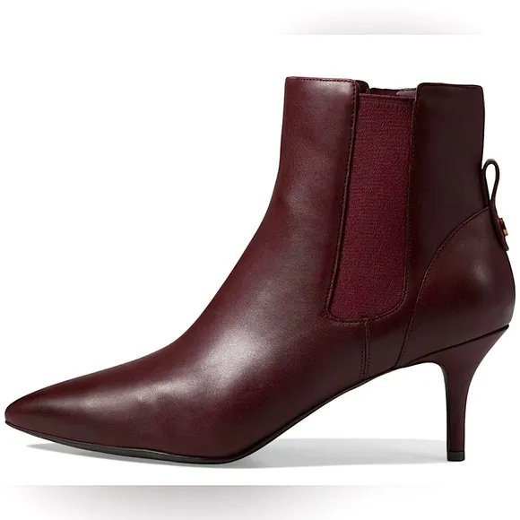 😍 NIB New Cole Haan Go To Park Bloodstone Leather Heeled Ankle Boots Bootie 5.5