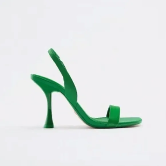 💚 SLINGBACK HEELED LEATHER SANDALS