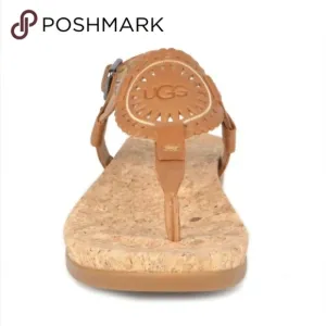 ❤️ Ugg Ayden II Women Tan real Leather memory foam Sandals size 6.5