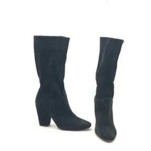 1.State Women's Maribell Block Heel Boot Black Suede Pull On Size 8M
