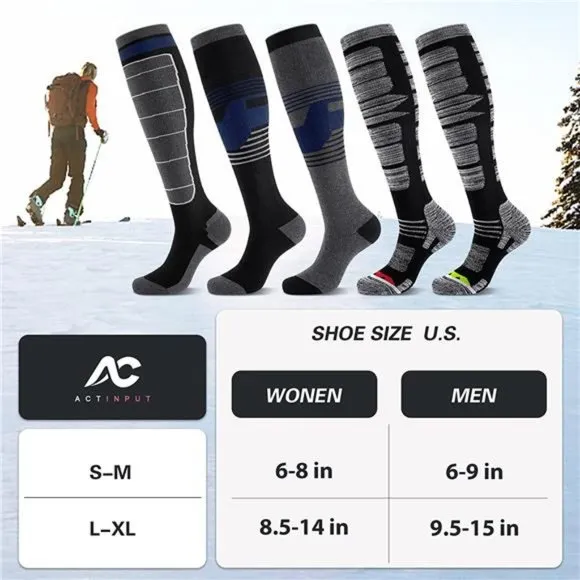 2/3 Pack Winter Ski Socks Men Women , Snowboarding socks for skiing