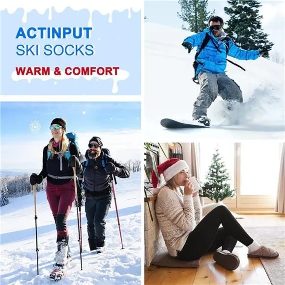 2/3 Pack Winter Ski Socks Men Women , Snowboarding socks for skiing