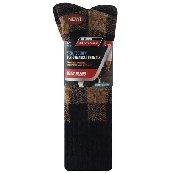 9 Pairs of Genuine Dickies Steel Toe Crew Performance Thermal Socks 3 packs NEW