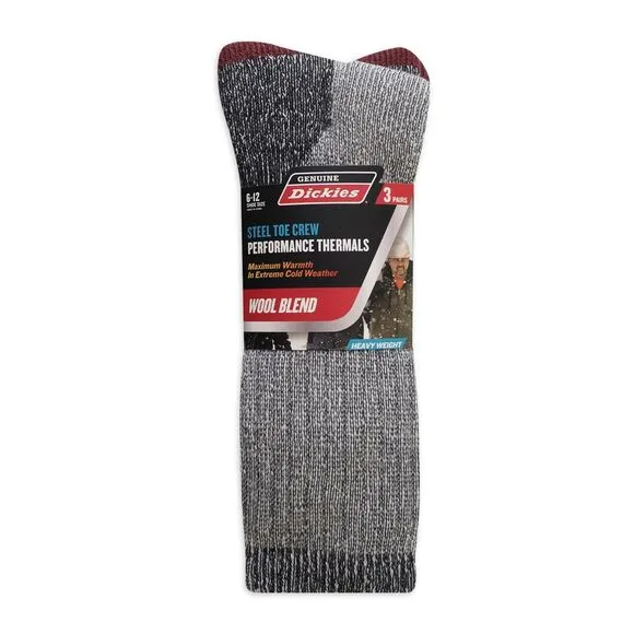 9 Pairs of Genuine Dickies Steel Toe Crew Performance Thermal Socks 3 packs NEW