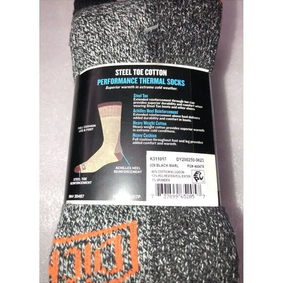 9 Pairs of Genuine Dickies Steel Toe Crew Performance Thermal Socks 3 packs NEW
