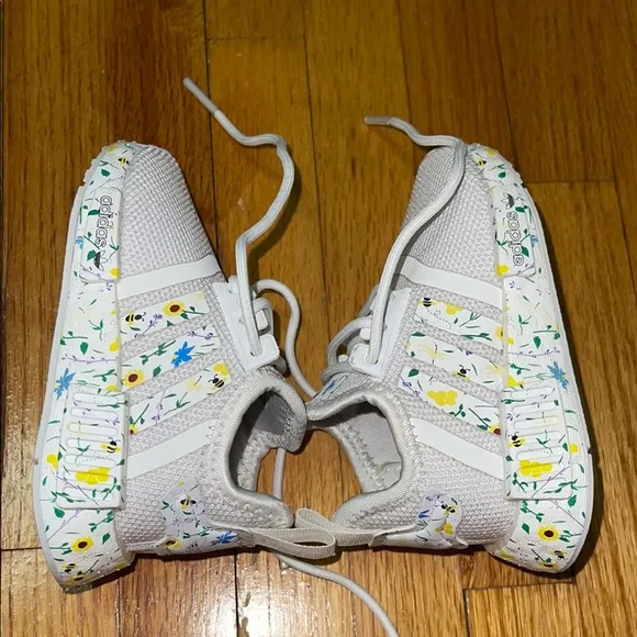 adidas Baby White Floral Sneakers