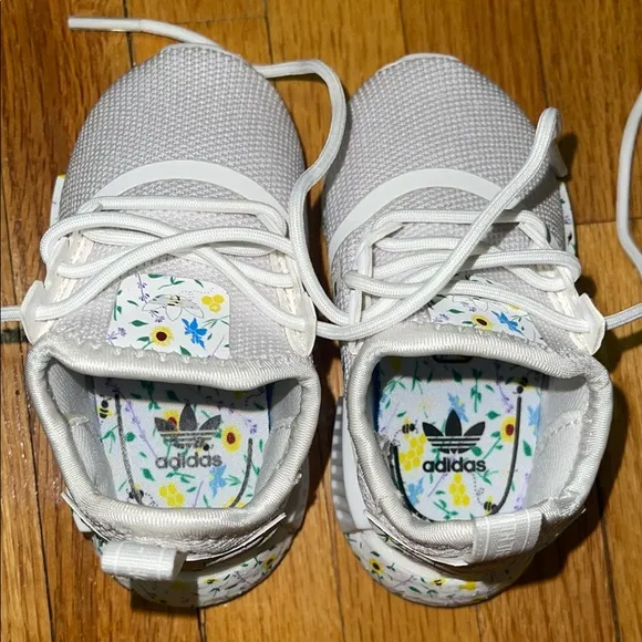 adidas Baby White Floral Sneakers