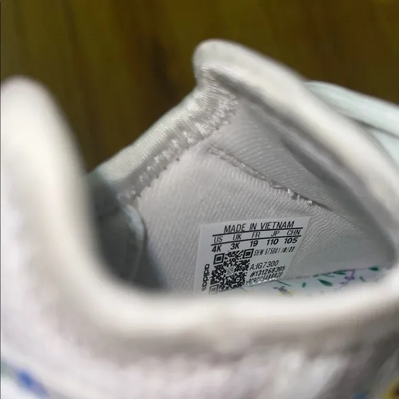 adidas Baby White Floral Sneakers