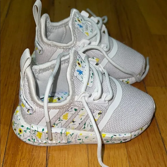 adidas Baby White Floral Sneakers