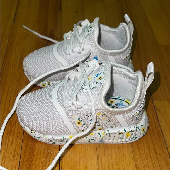 adidas Baby White Floral Sneakers