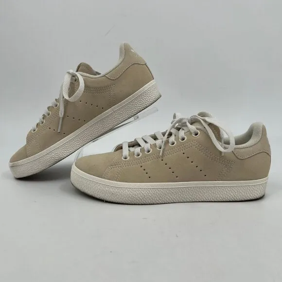 Adidas Beige White Suede Stan Smith CS Sneakers | Size 6.5