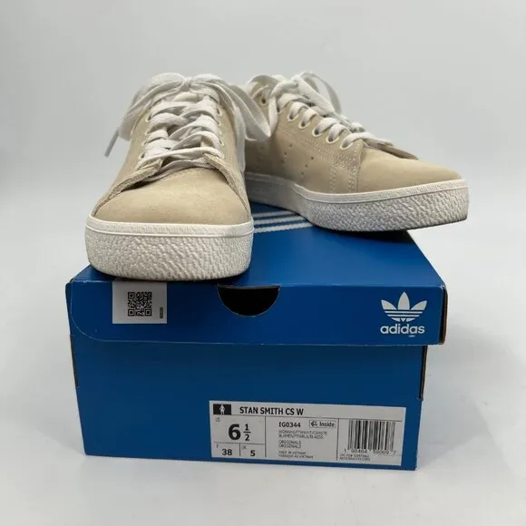 Adidas Beige White Suede Stan Smith CS Sneakers | Size 6.5