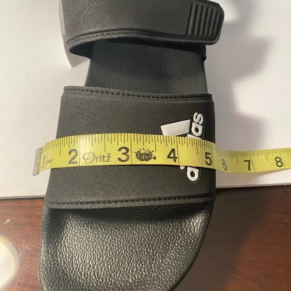 Adidas Black Sandals with Adjustable Straps and Contoured Footbed Adolette