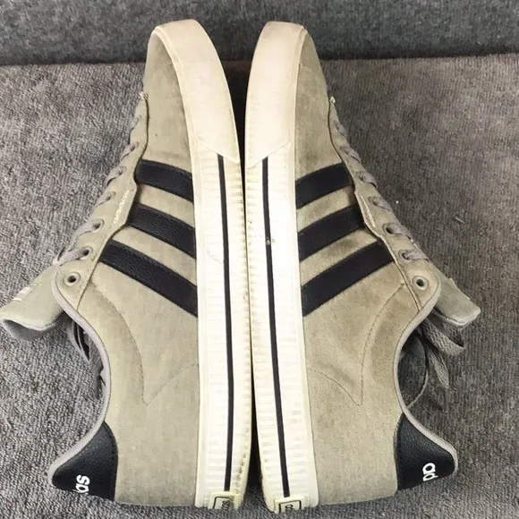 Adidas Daily 3.0 Gray and Black Sneakers with Signature Stripes
