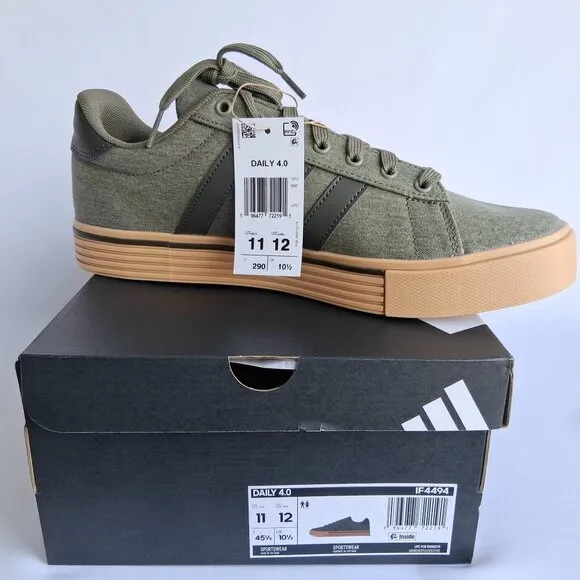 Adidas Daily 4.0 Mens Canvas Ortholite Low Top Casual Fashion Sneakers Shoes 11