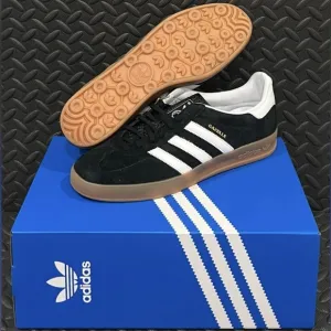 adidas Gazelle Indoor‎ Black White Gum Sneakers H06259 Men's Sizes 12.5