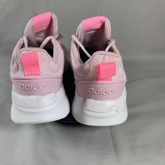 Adidas Girls Pink Racer TR21 Cloudfoam Lace Up Sneakers Shoe Size 6-NEW
