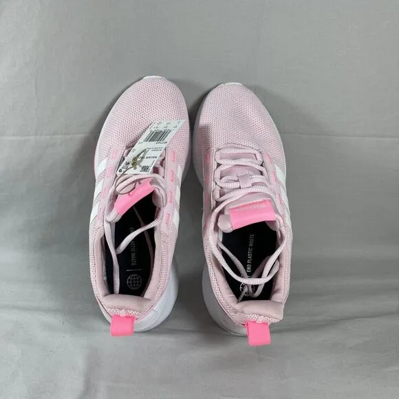 Adidas Girls Pink Racer TR21 Cloudfoam Lace Up Sneakers Shoe Size 6-NEW