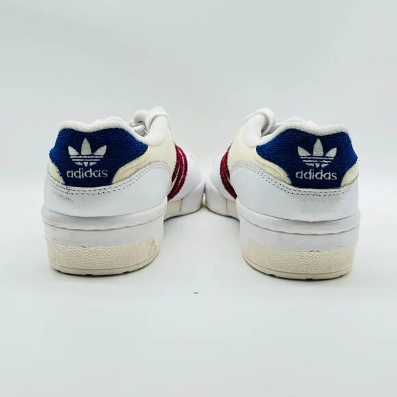 Adidas Mens 8 White Red Rivalry Low Sneakers Athletic Casual Shoes EF8729