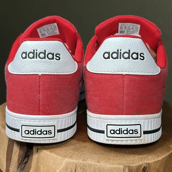 ADIDAS Men’s Daily 3.0 Red and White Sneakers