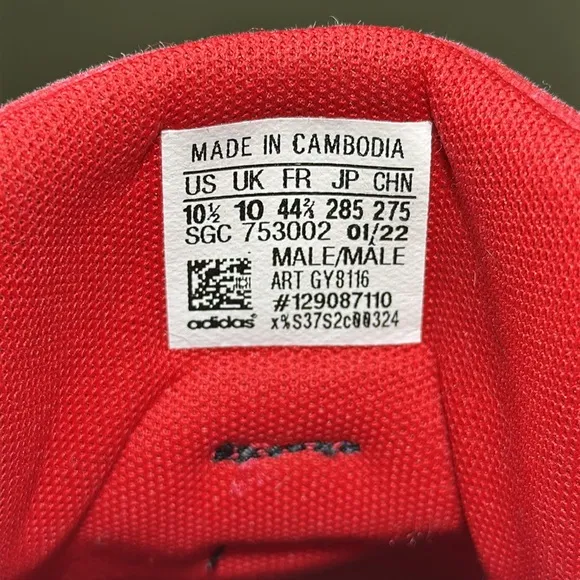 ADIDAS Men’s Daily 3.0 Red and White Sneakers