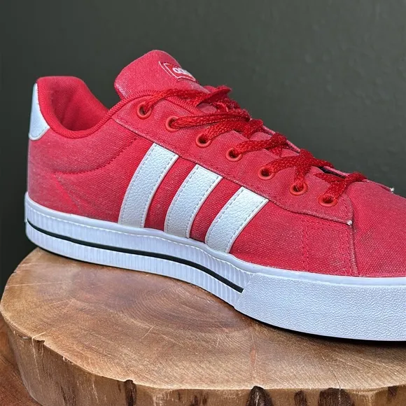 ADIDAS Men’s Daily 3.0 Red and White Sneakers