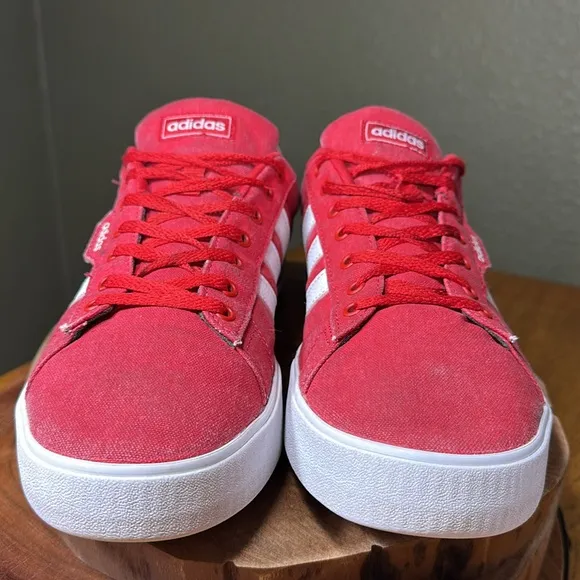 ADIDAS Men’s Daily 3.0 Red and White Sneakers