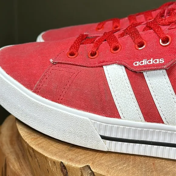 ADIDAS Men’s Daily 3.0 Red and White Sneakers