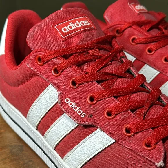 ADIDAS Men’s Daily 3.0 Red and White Sneakers