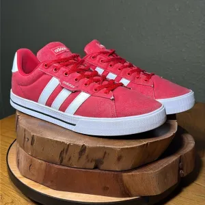 ADIDAS Men’s Daily 3.0 Red and White Sneakers