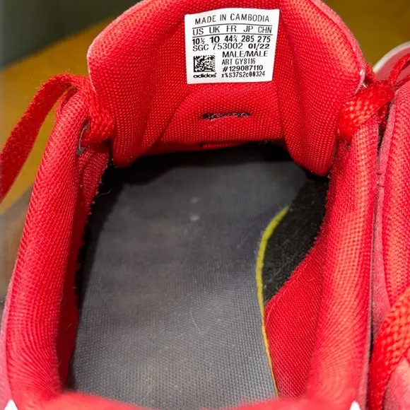 ADIDAS Men’s Daily 3.0 Red and White Sneakers