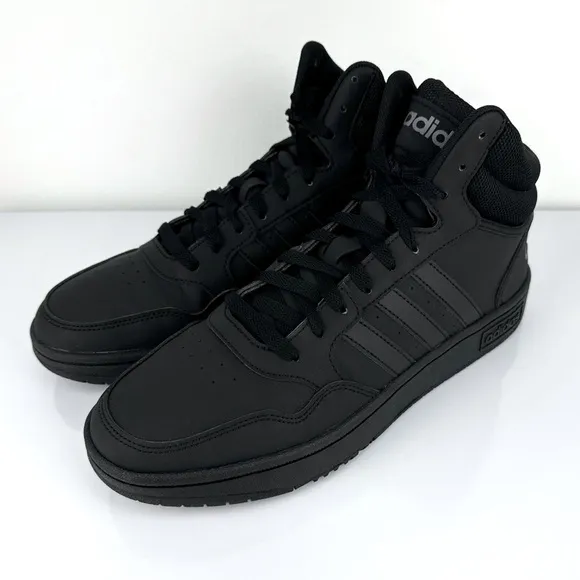 Adidas Men's Hoops 3.0 Mid Sneakers Black Size 9