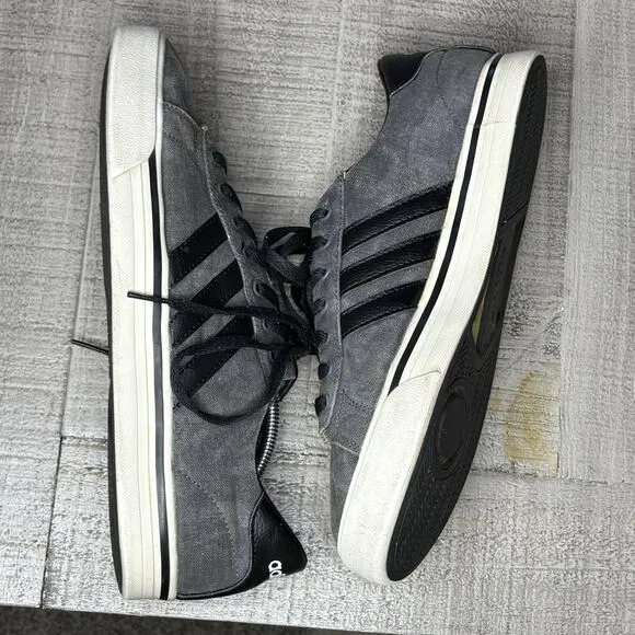 Adidas Mens Size 9.5 Neo Cloudfoam Super Daily Gray Black Canvas