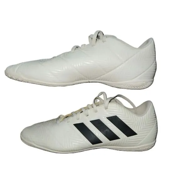 Adidas Mens White Black Stripes Lace Up Nemeziz Sneakers Size US 10