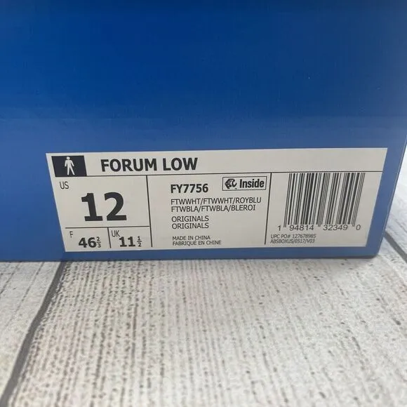 Adidas Originals Men’s Forum Low White‎ Blue Size 12