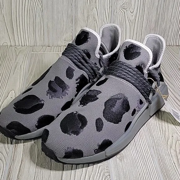 Adidas Pharrell X NMD Human Race Animal Print Ash Gray Sneakers Mens 12 NWT