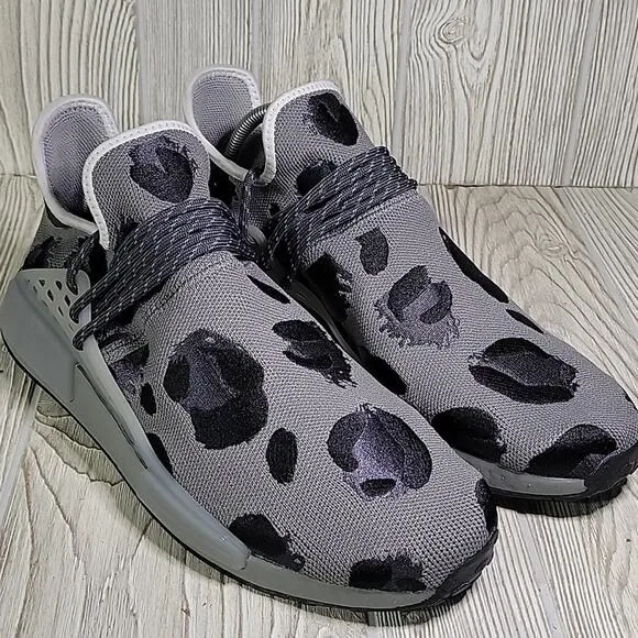 Adidas Pharrell X NMD Human Race Animal Print Ash Gray Sneakers Mens 12 NWT