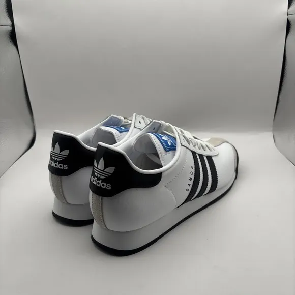 Adidas Samoa White Black Mens Athletic Sneakers - Size 10.5 Men
