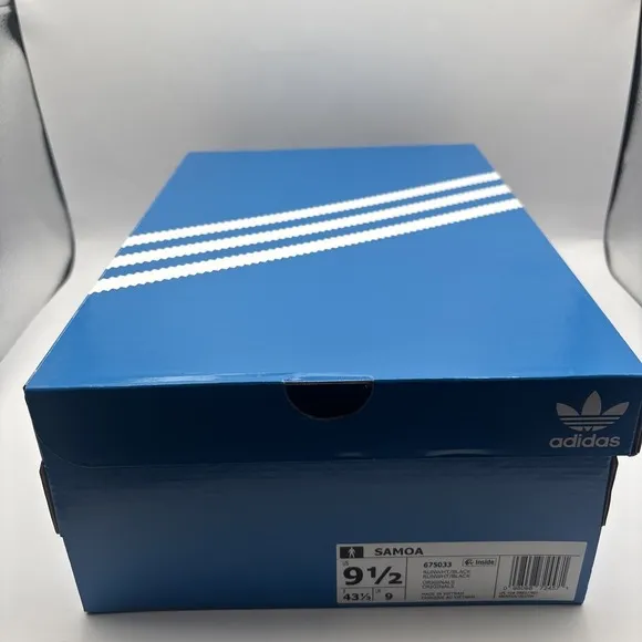 Adidas Samoa White Black Mens Athletic Sneakers - Size 9.5 Men