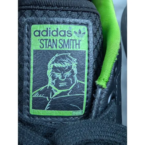Adidas Stan Smith Marvel Hulk Thor Sneakers 7 Black Leather Mens Shoes