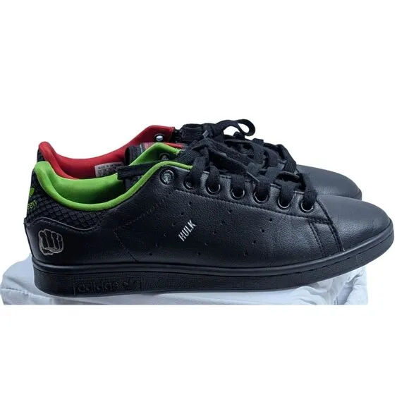 Adidas Stan Smith Marvel Hulk Thor Sneakers 7 Black Leather Mens Shoes