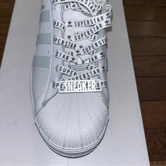 Adidas SuperStar Leather Original Sneakers White, Silver &amp; Black Women’s Size 9