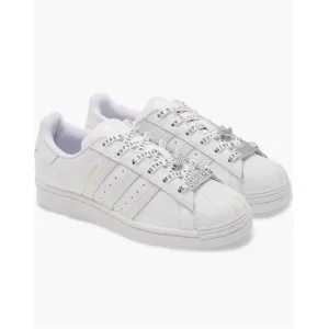 Adidas SuperStar Leather Original Sneakers White, Silver &amp; Black Women’s Size 9