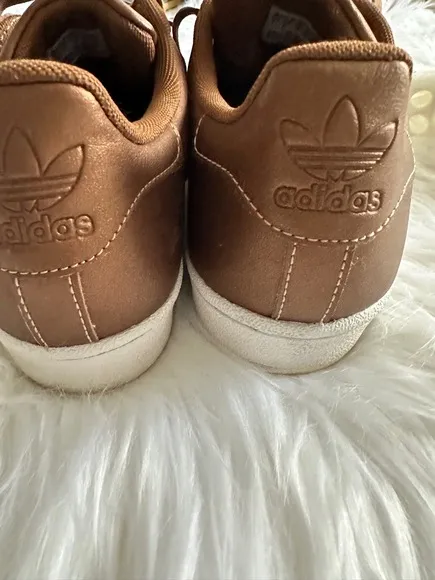 Adidas SuperStar Sneakers M5.5 W7.5 Bronze Copper Shell Toe Lace Up